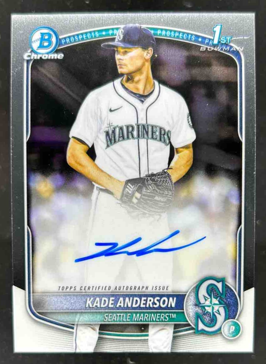 Card image for Kade Anderson 2025 Bowman Draft Chrome Prospect Auto