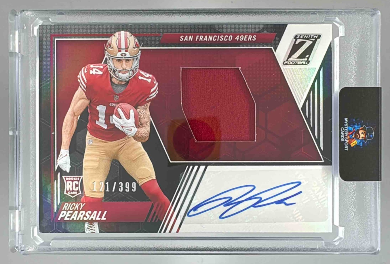 Card image for 2024 Panini Zenith Ricky Pearsall Rookie Patch Auto /399 #209 MEM RC 49ers