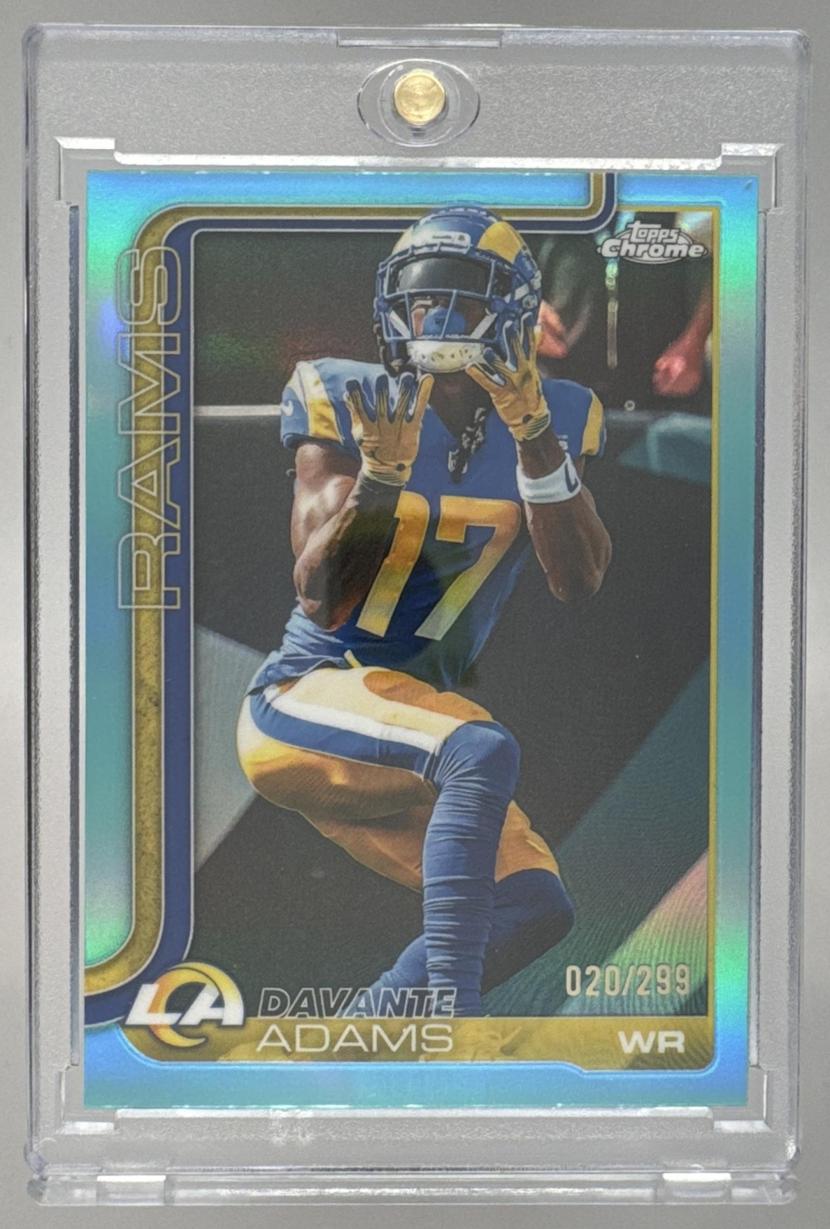 Card image for 2025 Topps Chrome Davante Adams Teal Refractor /299 #165 Rams