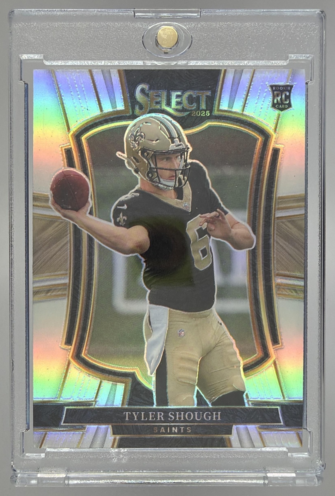 Card image for 2025 Panini Select Tyler Shough Premier Level #141 RC Saints