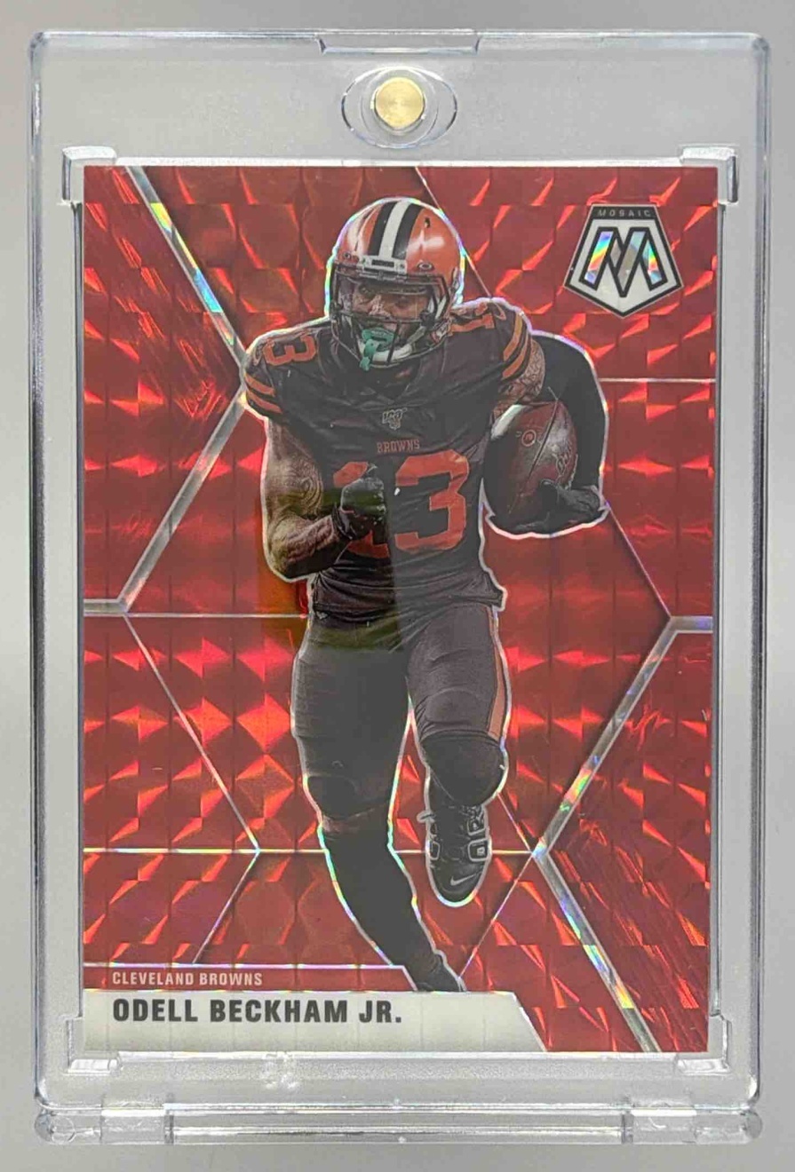 Card image for 2020 Panini Mosaic Odell Beckham Jr. Choice Prizm Fusion Red /80 #54 Browns