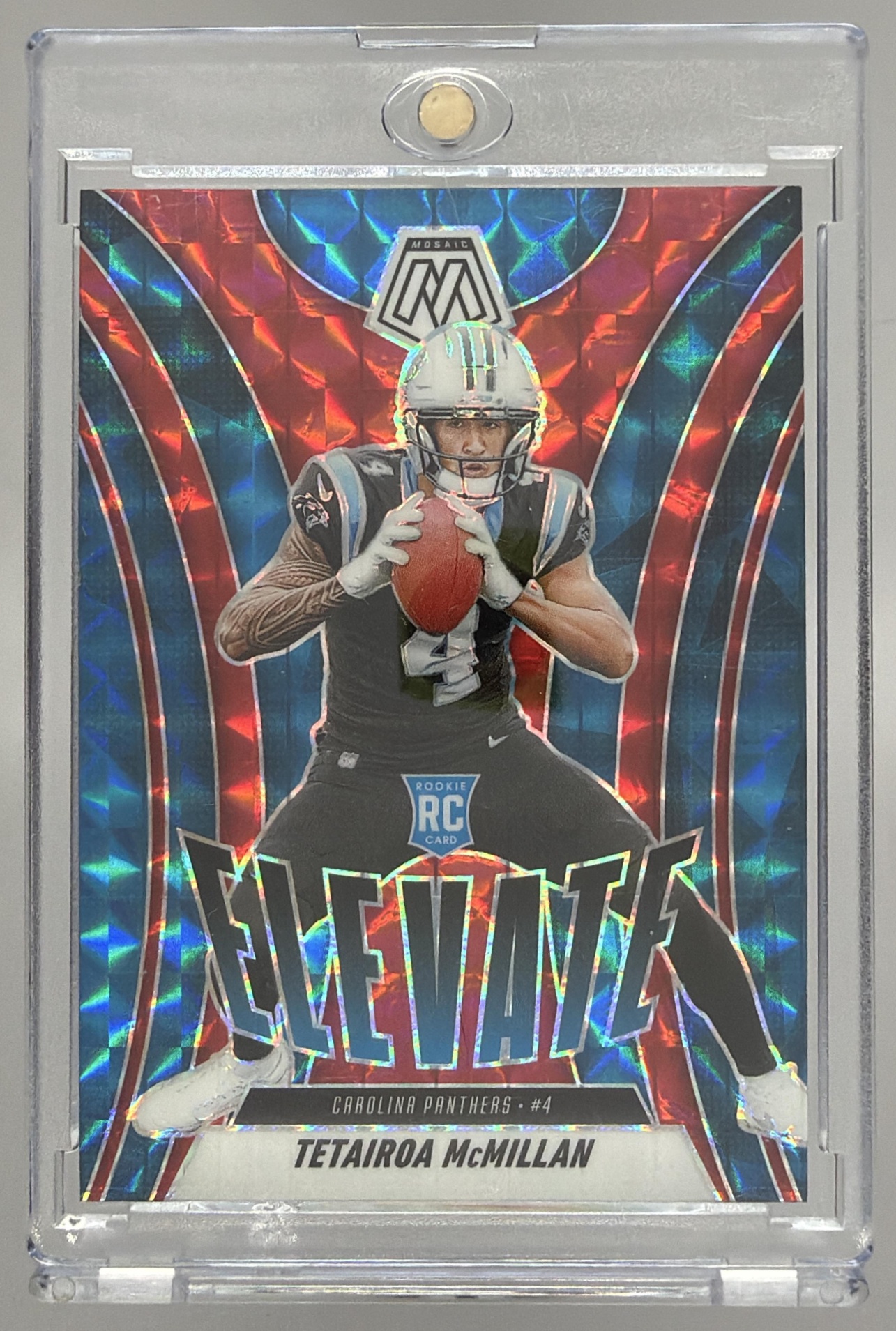 Card image for 2025 Panini Mosaic Tetairoa McMillan Elevate Mosaic Prizm #6 RC Panthers