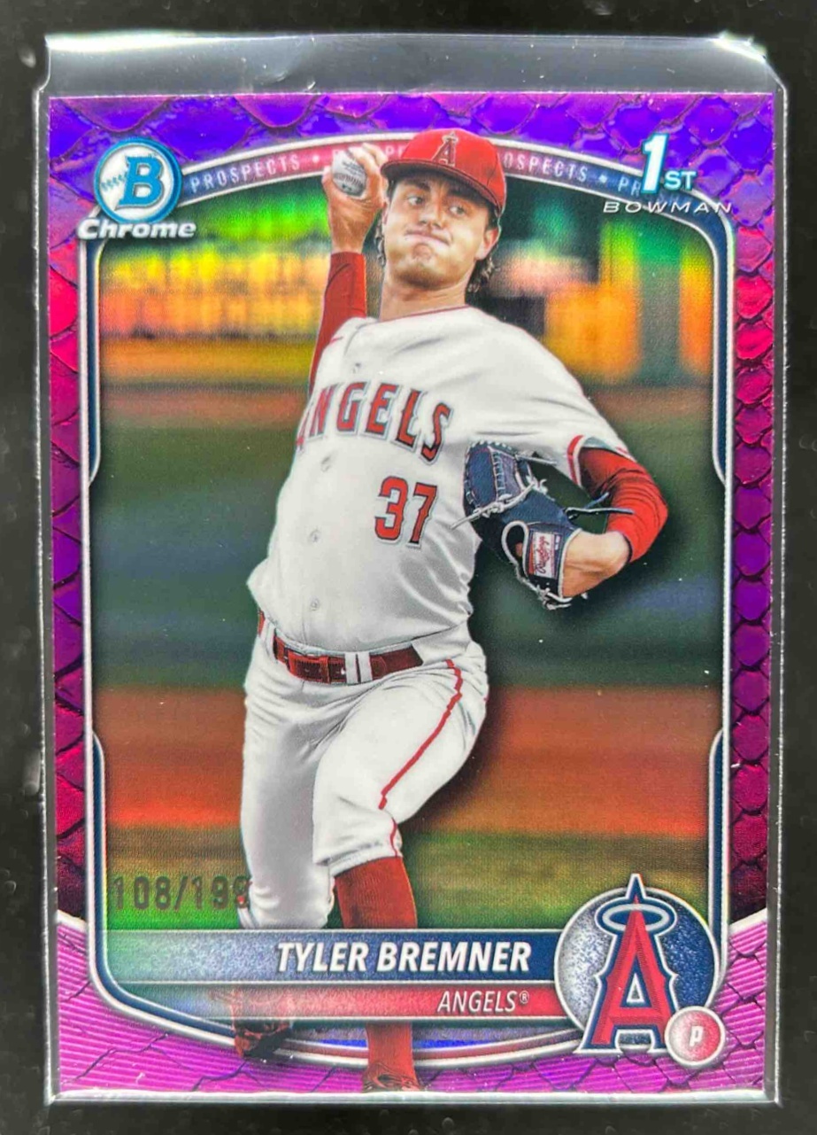 Card image for Tyler Bremner 2025 Bowman Baseball Draft Chrome 1st Prospect Los Angeles Angels