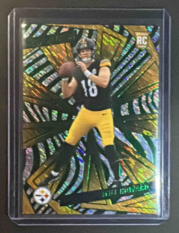 Card image for 2025 Panini Revolution Will Howard #248 Rookies Green Storm /699 RC Steelers