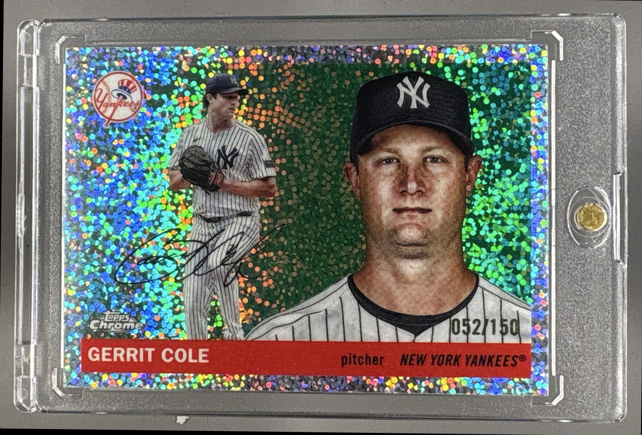 2025 TOPPS CHROME PLATINUM ANNIVERSARY GERRIT COLE #144 SPECKLE REFRACTOR /150