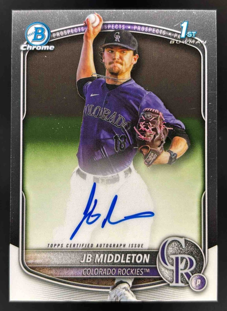 Card image for 2025 Bowman Draft JB Middleton Chrome Prospect Auto #CPA-JM Rockies