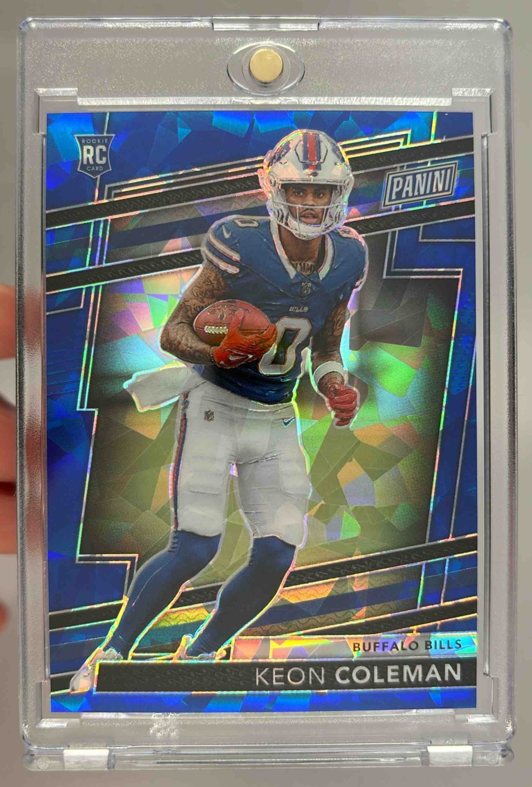 Card image for 2024 Panini National NSCC VIP Party Keon Coleman Rookies Blue Sparkle /124 #RC17 RC Bills