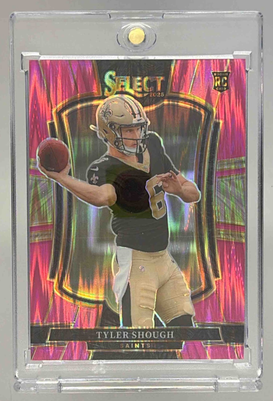 Card image for 2025 Panini Select Tyler Shough Premier Level #141 RC Saints