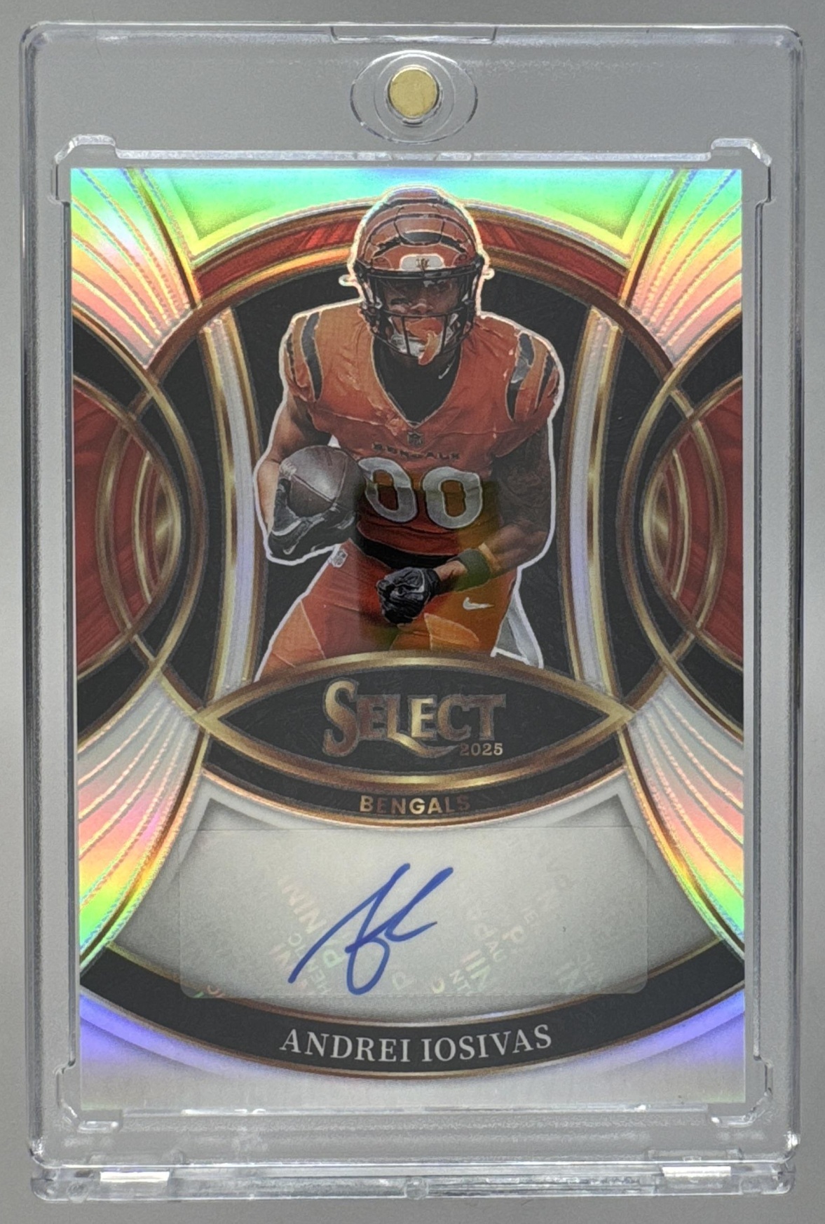 Card image for 2025 Panini Select Andrei Iosivas Signatures #SP-AIS Auto Bengals