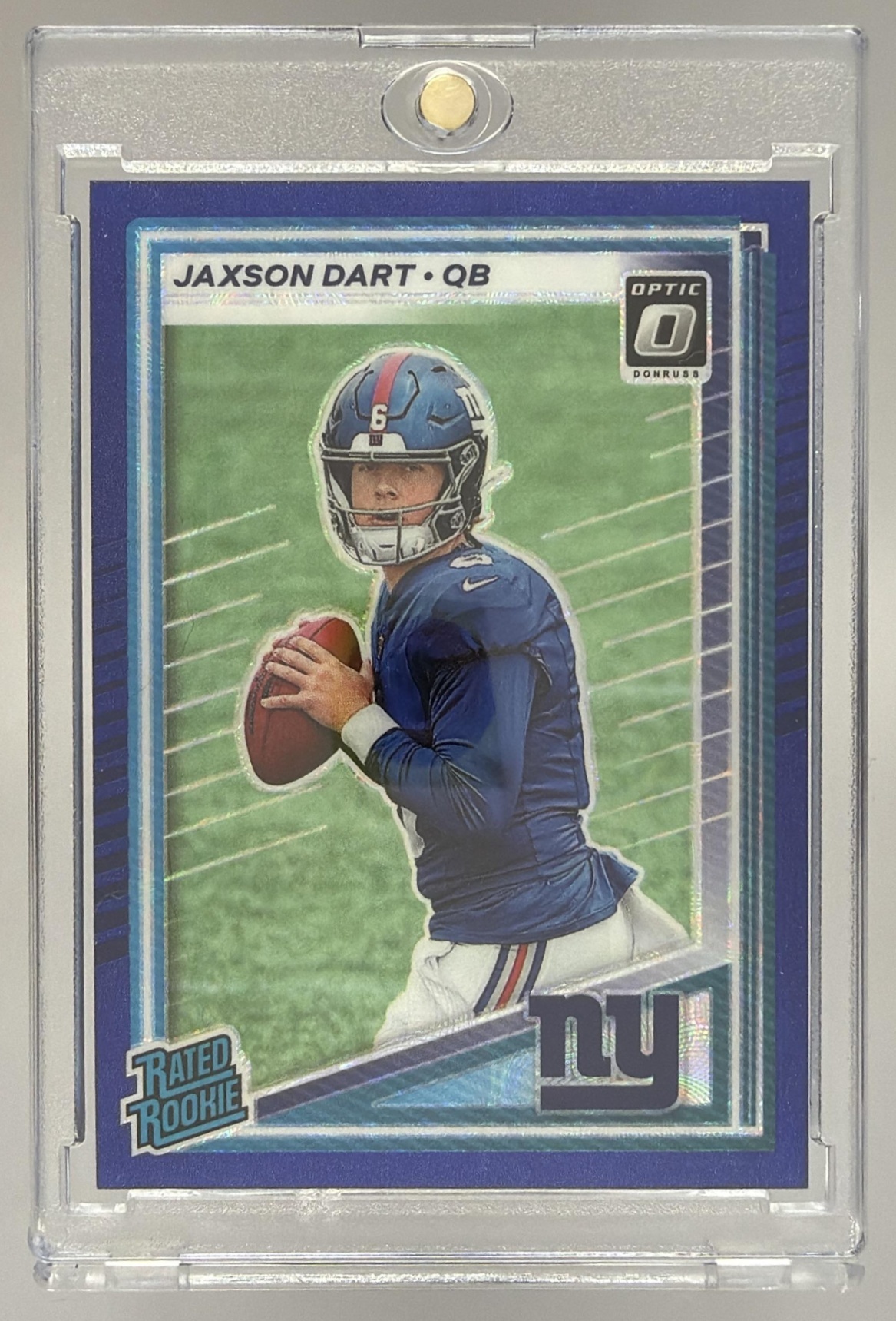 Card image for 2025 Panini Donruss Jaxson Dart Optic Rated Rookie Preview Red & Green #400 RC Giants