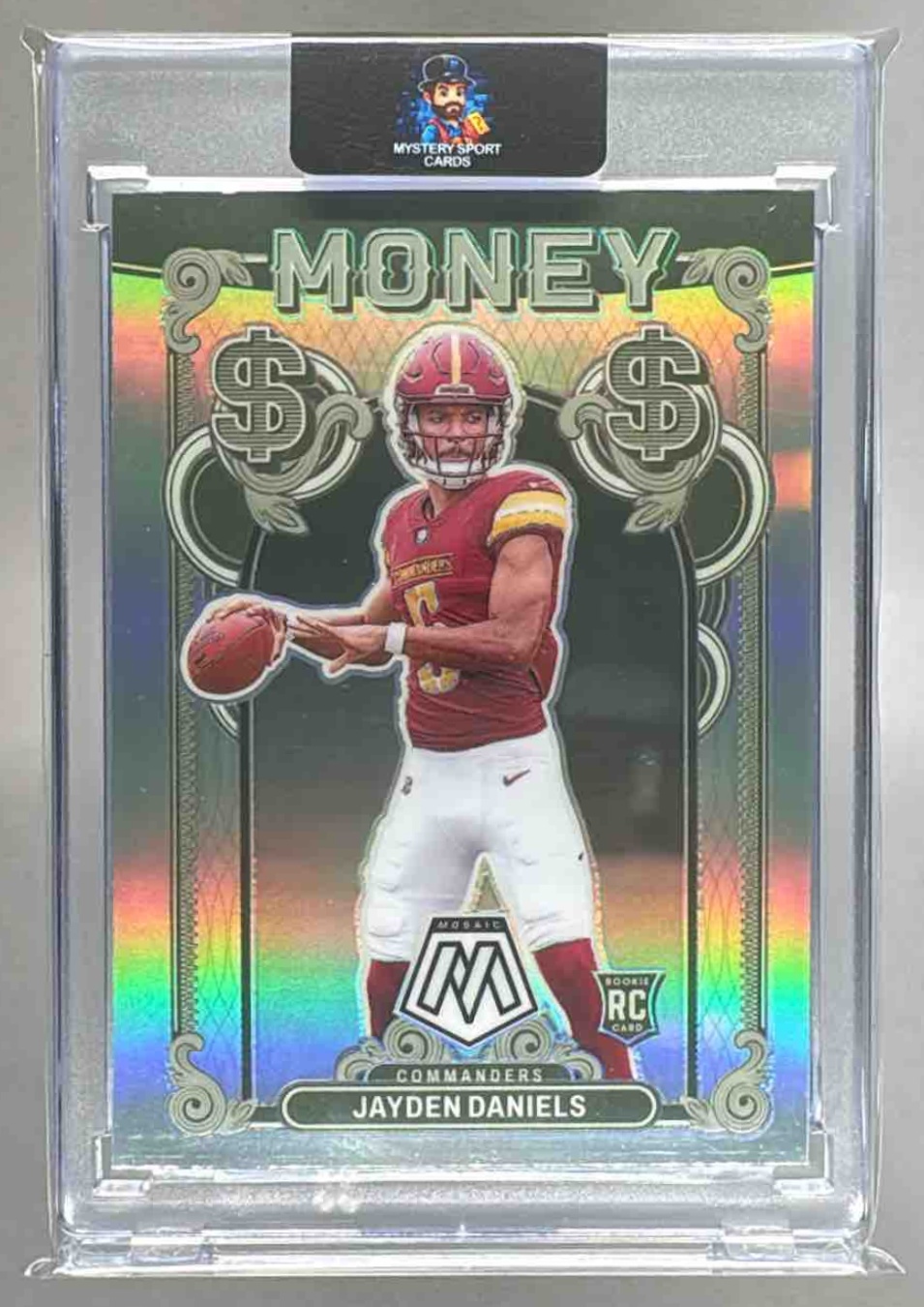 Card image for 2024 Panini Football Mosaic Jayden Daniels Money #10 RC Washington Commanders