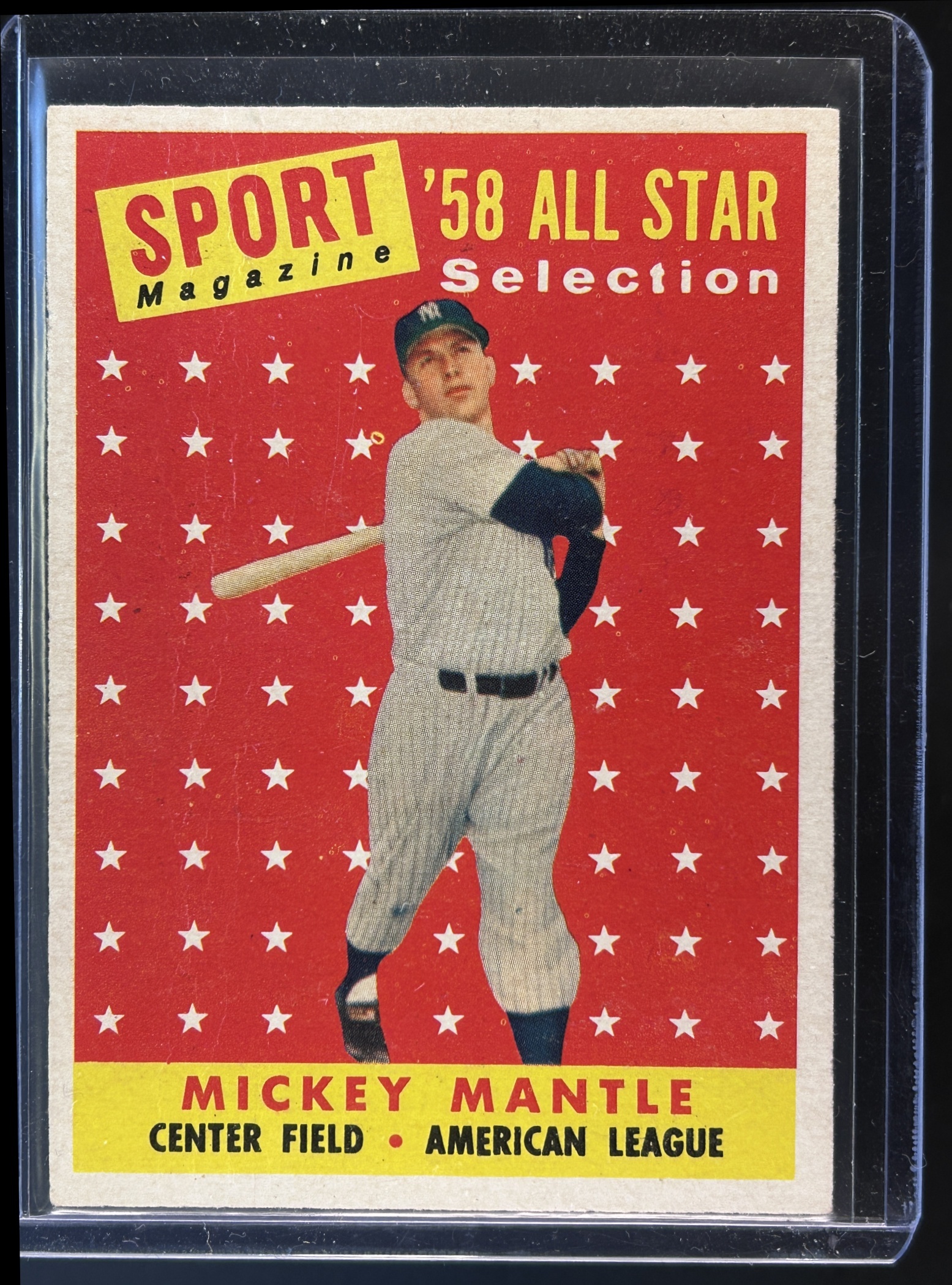 Card image for 1958 TOPPS MICKEY MANTLE #487 ALL STAR SPORT MAGAZINE NEW YORK YANKEES