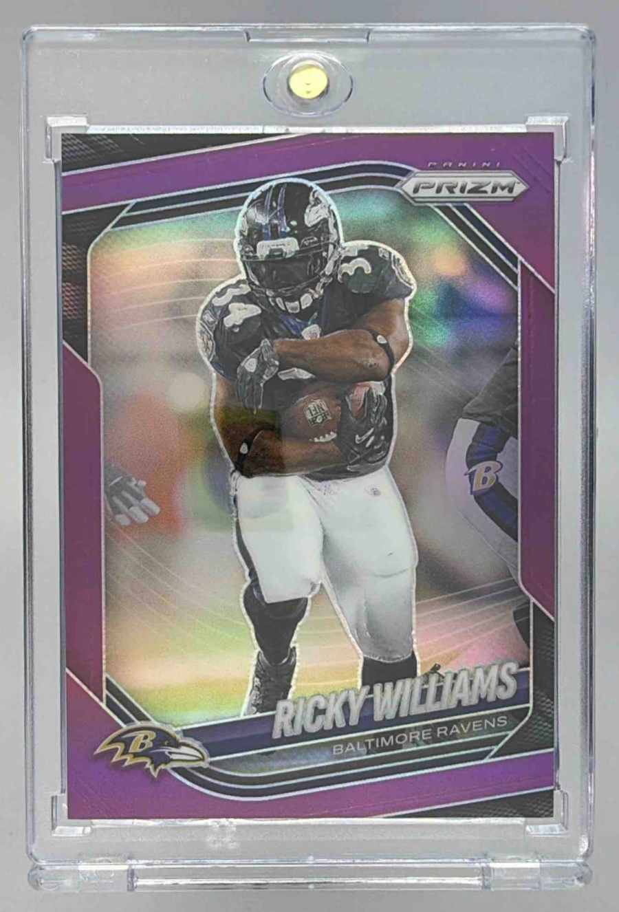 Card image for 2025 Panini Football Prizm Ricky Williams Purple /125 #158 Baltimore Ravens
