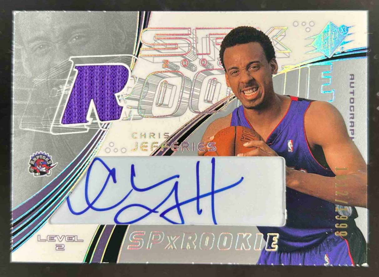 Card image for 2002-03 SPX CHRIS JEFFERIES /1999 #111 MEM AUTO RC ROOKIE TORONTO RAPTORS
