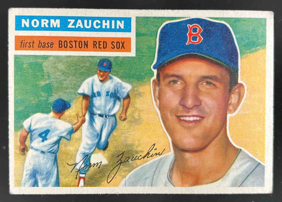 Card image for 1956 TOPPS BASEBALL NORM ZAUCHIN #89B BOSTON RED SOX