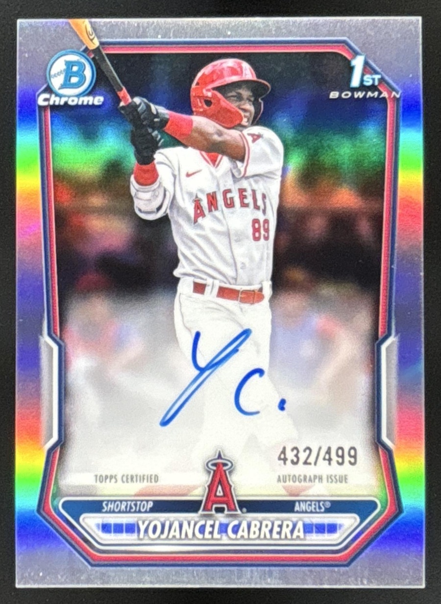Card image for 2026 Bowman Yojancel Cabrera Chrome Auto Refractor /499 1st Prospect