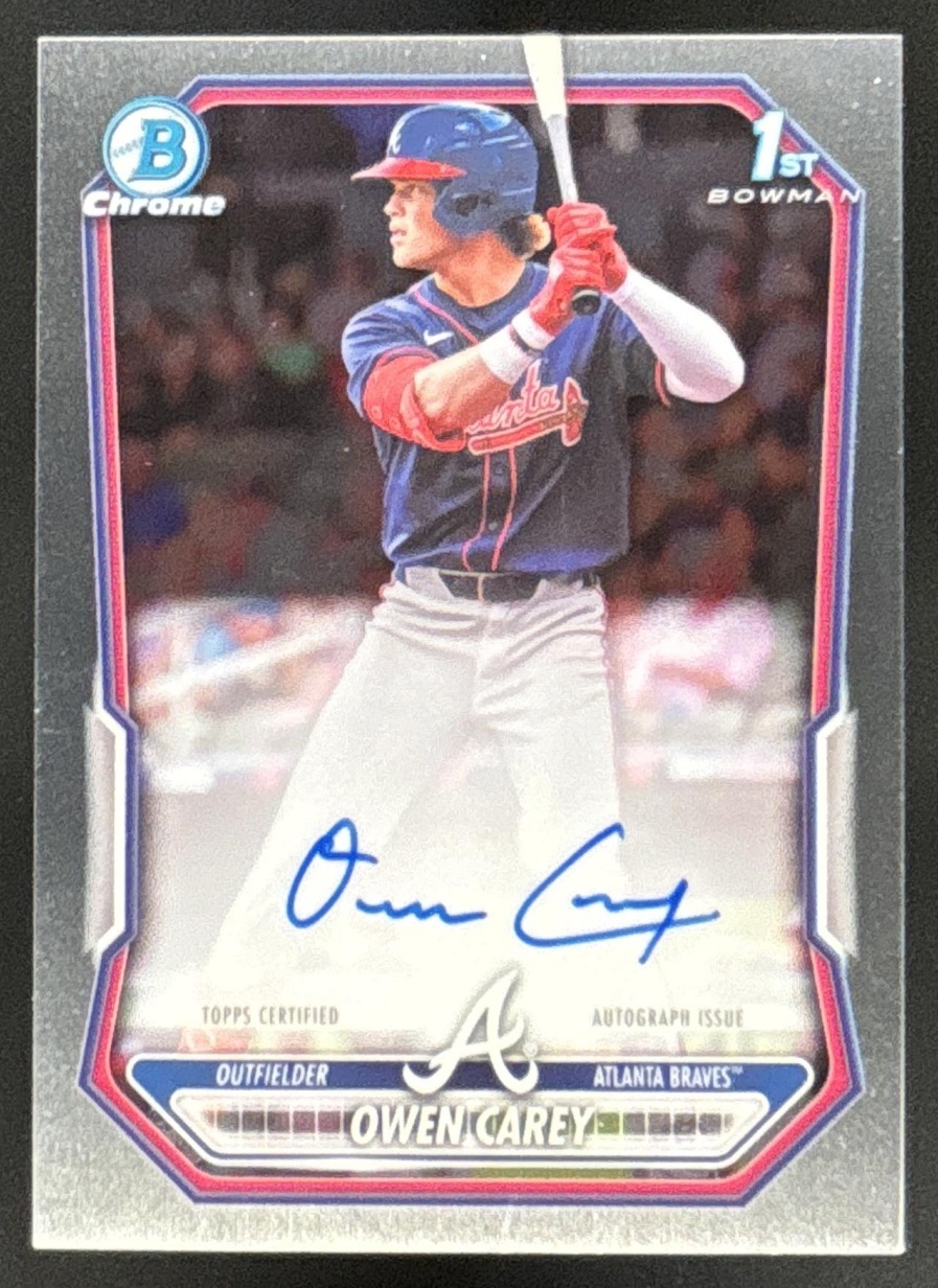 Card image for Owen Carey 2026 Bowman Chrome Prospect Auto Atlanta Braves