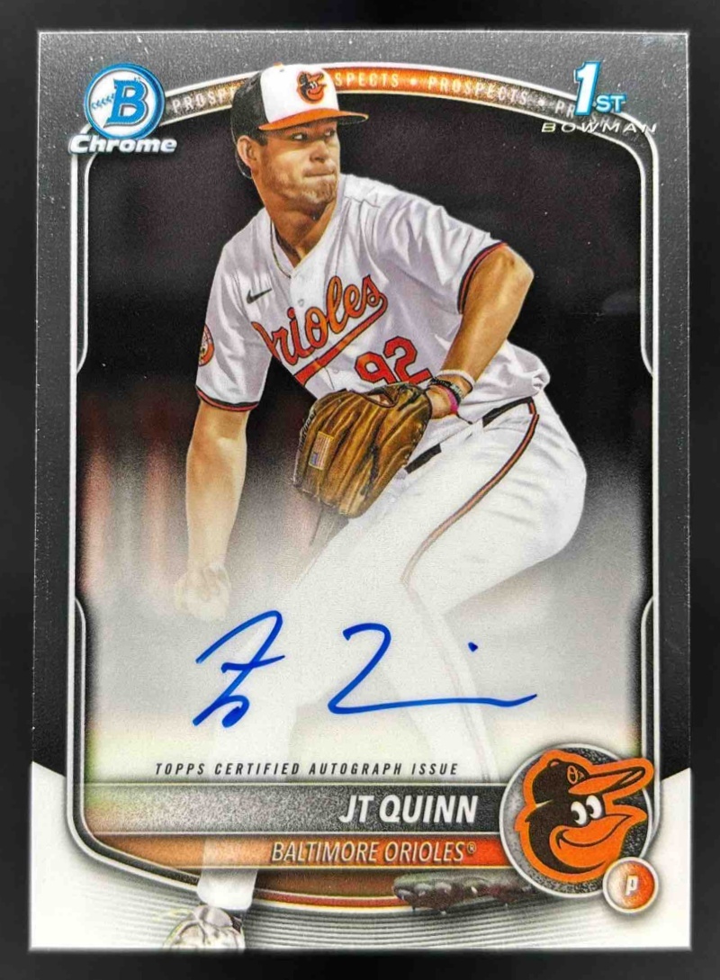 Card image for 2025 Bowman Draft JT Quinn Chrome Prospect Auto #CPA-JQ Orioles