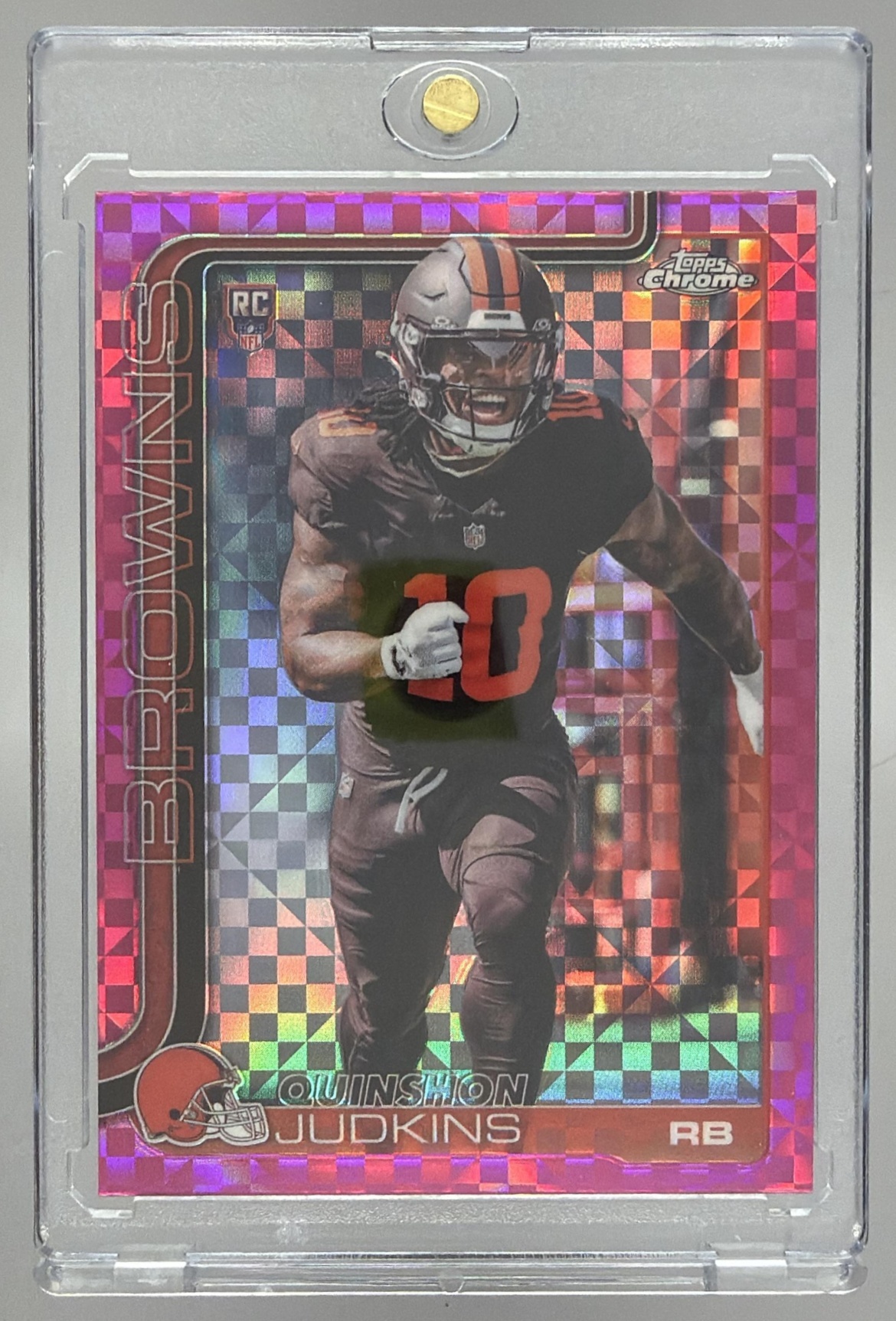 Card image for 2025 Topps Football Chrome Quinshon Judkins Rookie #325 RC Cleveland Browns