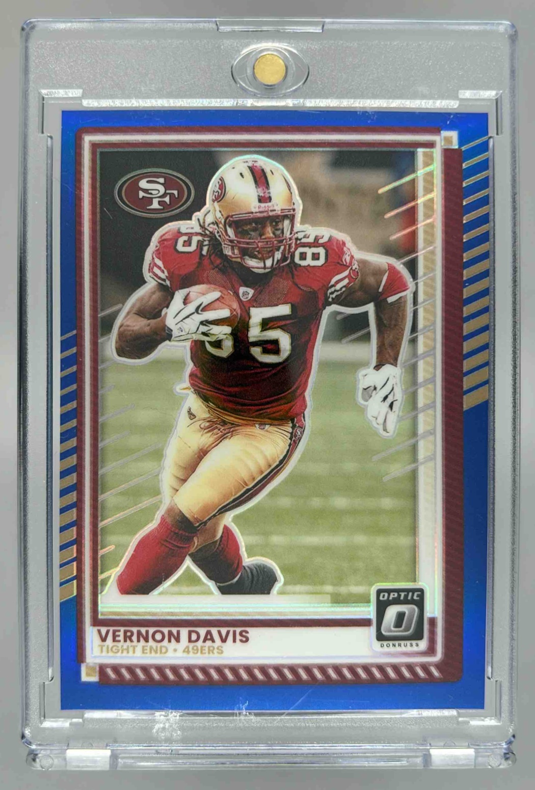 Card image for 2025 Panini Donruss Optic Vernon Davis Blue Prizm /249 #137 49ers