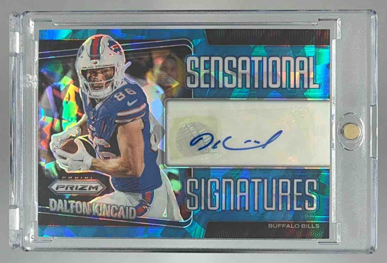 Card image for 2025 Panini Prizm Dalton Kincaid Sensational Signatures Blue Ice /99 #SEN-DKD Auto Bills