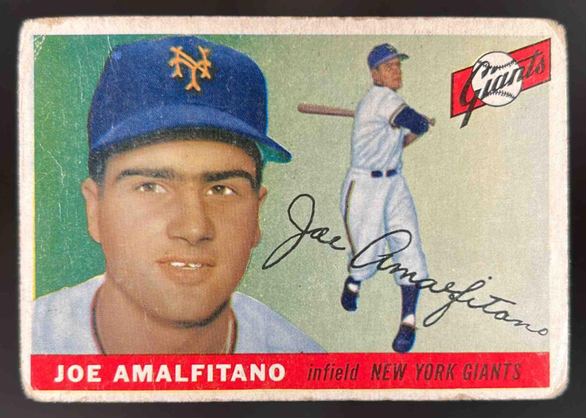 Card image for 1955 TOPPS JOE AMALFITANO #144 RC ROOKIE NEW YORK GIANTS