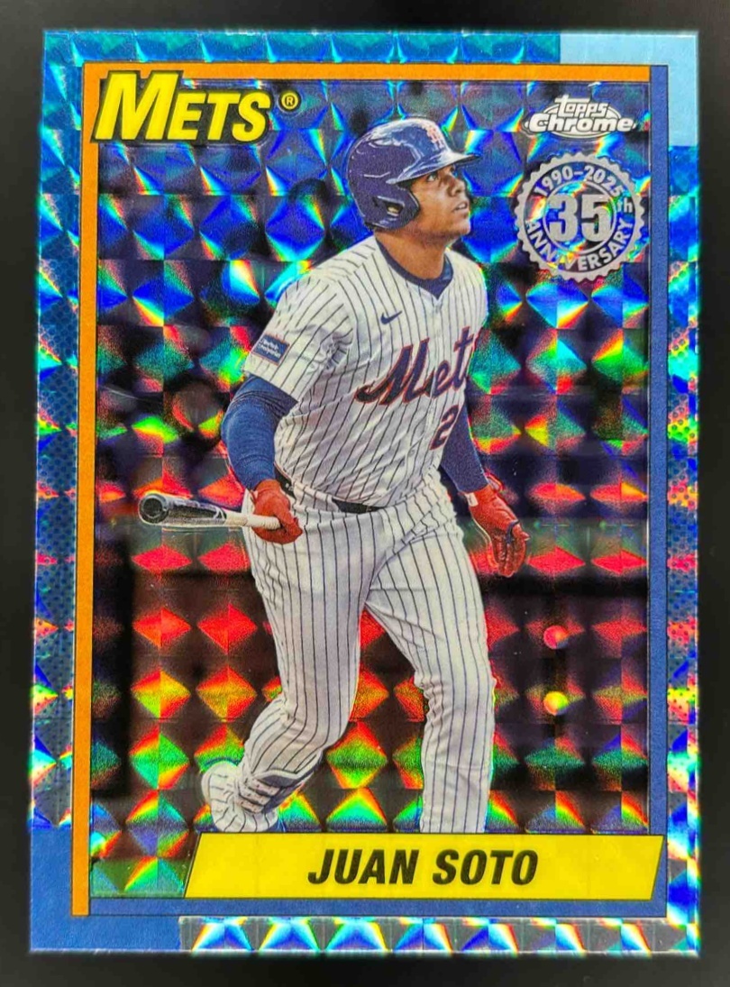 Card image for 2025 Topps Chrome Update Juan Soto 1990 Geometric Refractor #90CU-4 Mets