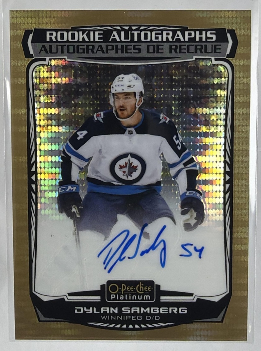 2022 O-Pee-Chee Platinum Rookie Auto Seismic Gold #R-DS Dylan Samberg /25 RC