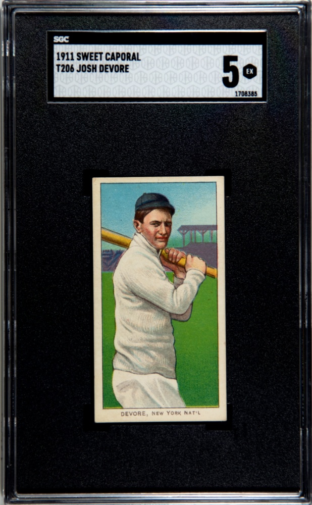 1909 T206 Josh Devore Sweet Caporal SGC 5