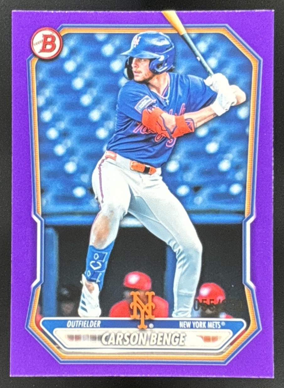 Card image for Carson Benge 2026 Bowman Purple Border /250 Prospects New York Mets