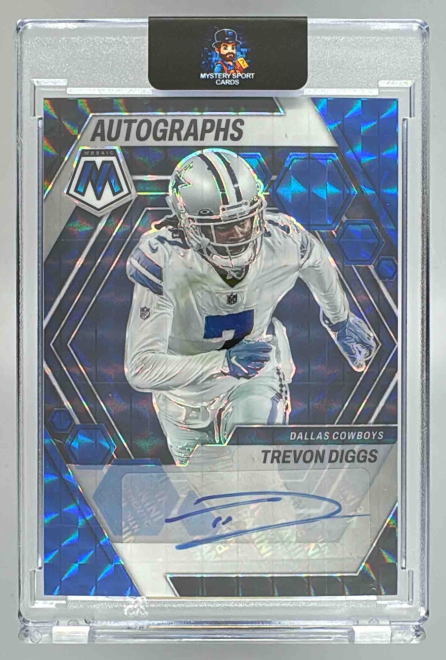 Card image for 2023 Panini Football Mosaic Trevon Diggs Auto Red /99 #AH-TD Dallas Cowboys