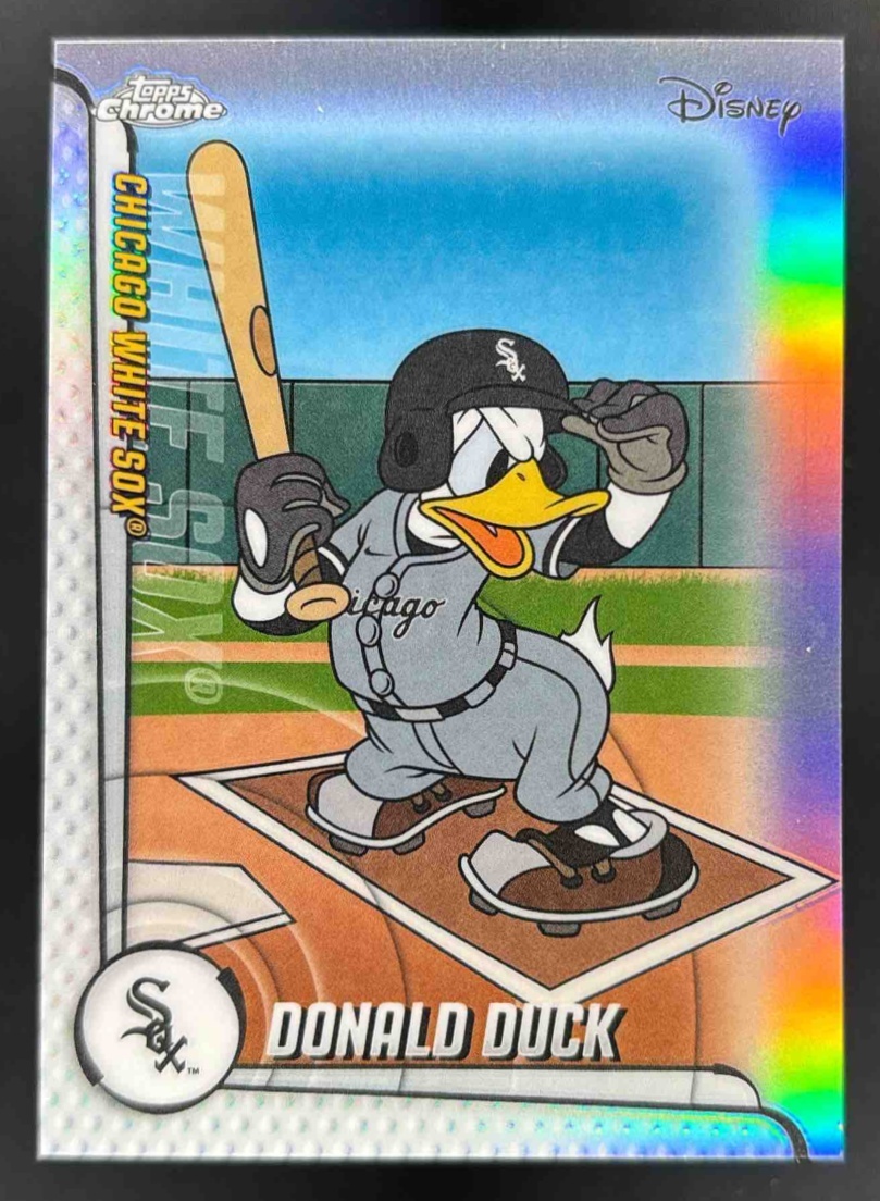 Card image for 2025 Topps Chrome Update Donald Duck Mickey and Friends Away Jersey