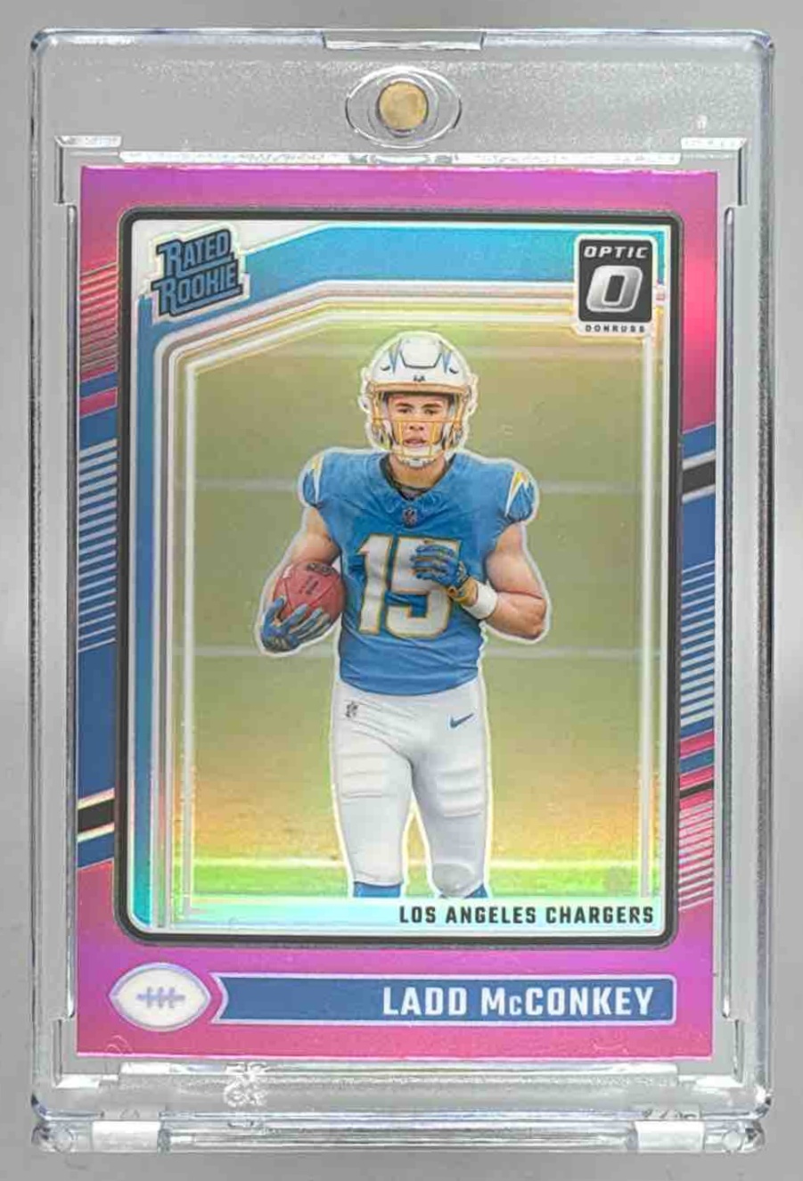 Card image for 2024 Panini Donruss Optic Ladd McConkey #266 Rated Rookie Chargers