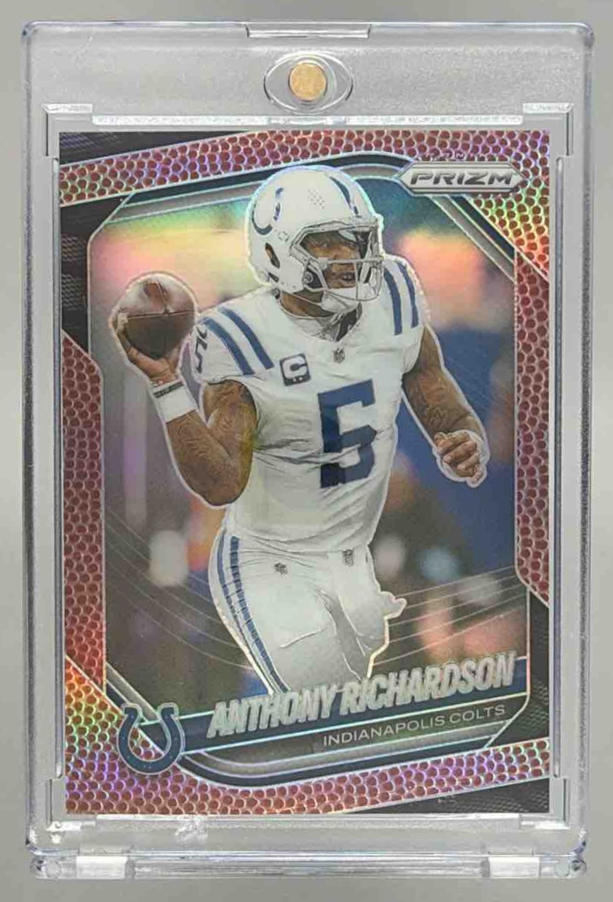Card image for 2025 Panini Prizm Anthony Richardson Pigskin /180 #193 Colts
