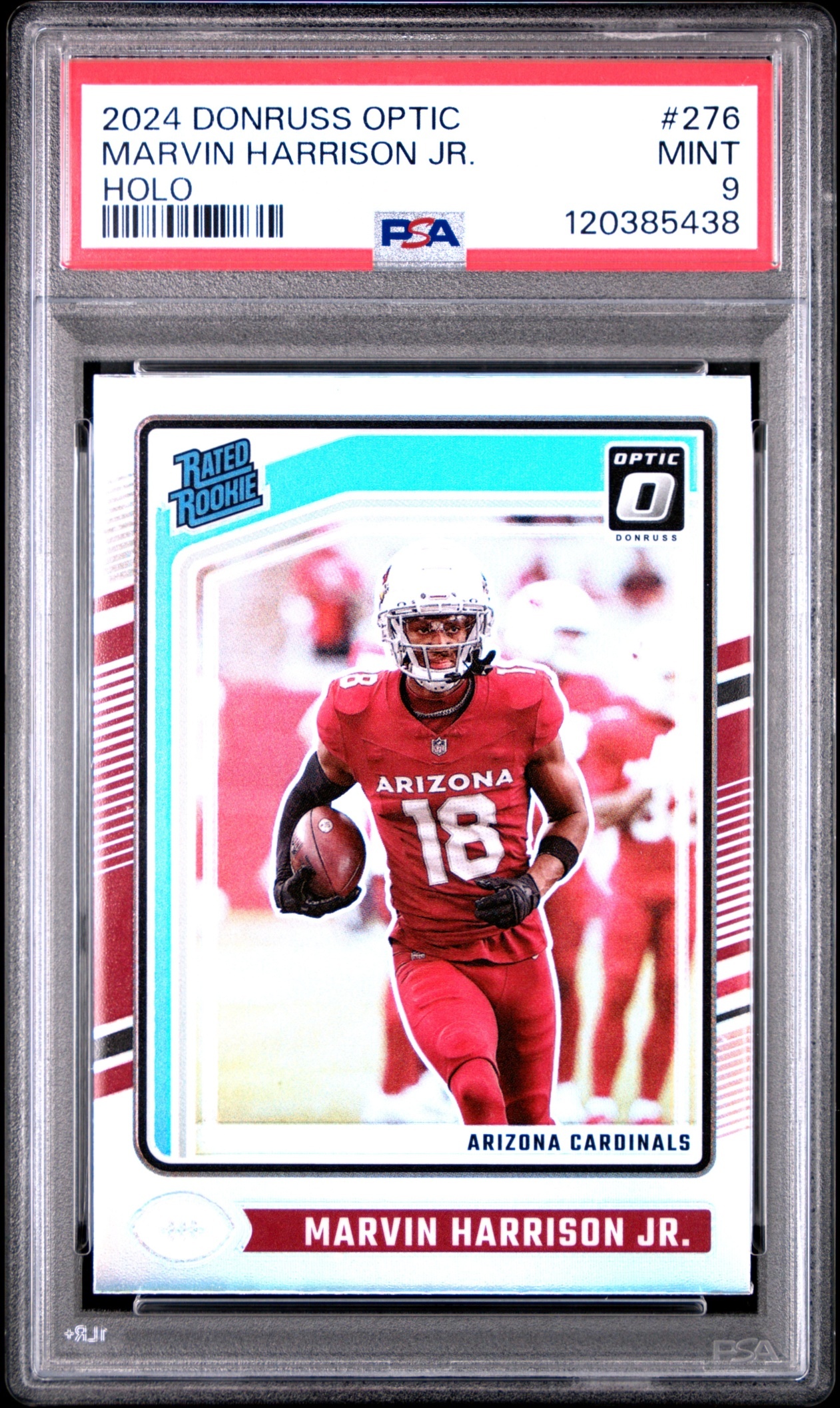 Card image for 2024 Panini Donruss Optic Marvin Harrison Jr. Holo #276 Rated Rookie Cardinals