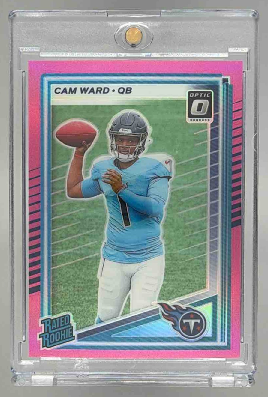Card image for 2025 Panini Donruss Cam Ward Optic Rated Rookie Preview Pink #350 RC Titans