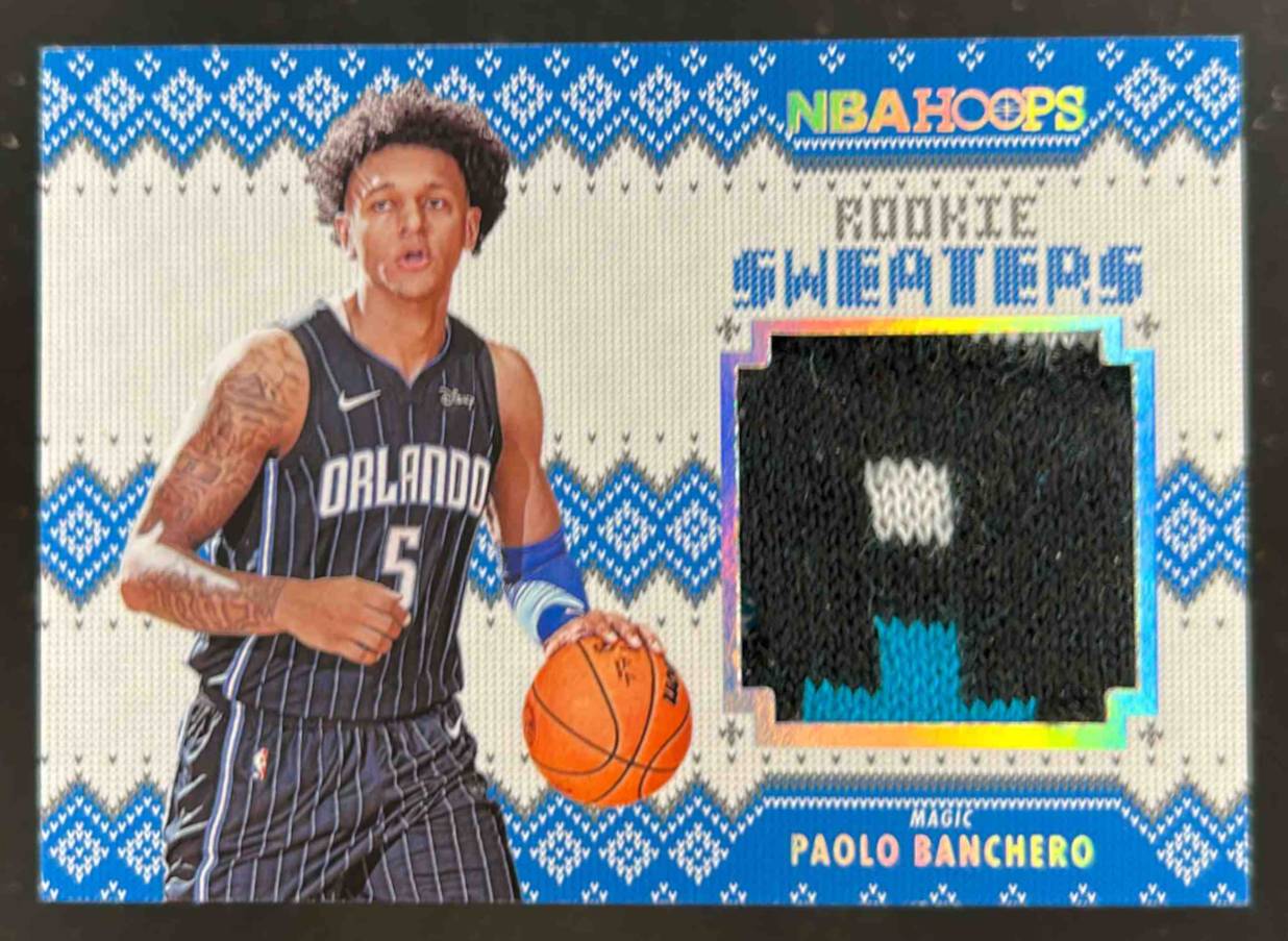 Card image for 2022-23 Panini Hoops Winter Paolo Banchero Rookie Sweaters #RS-PB RC Rookie