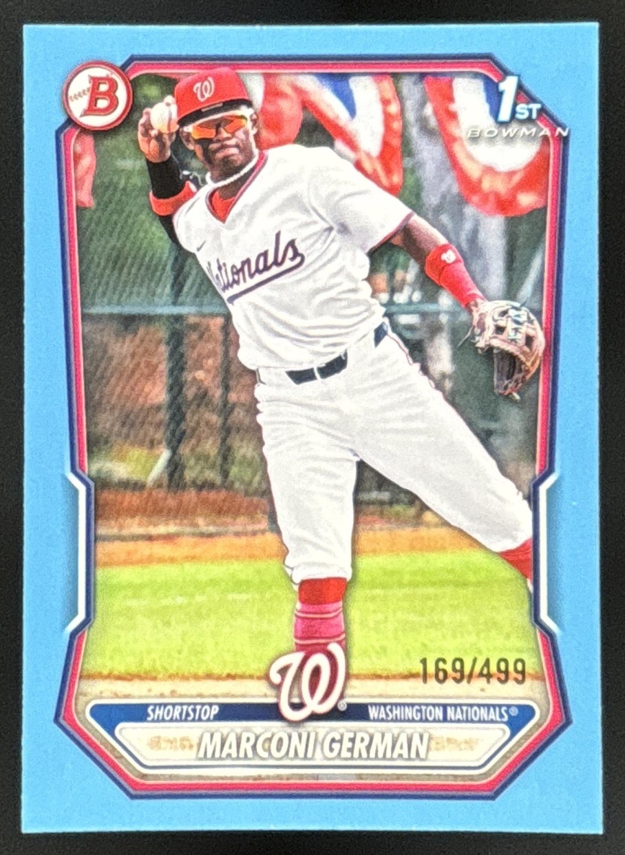 Card image for Marconi German 2026 Bowman Sky Blue Border /499 Prospects Washington Nationals