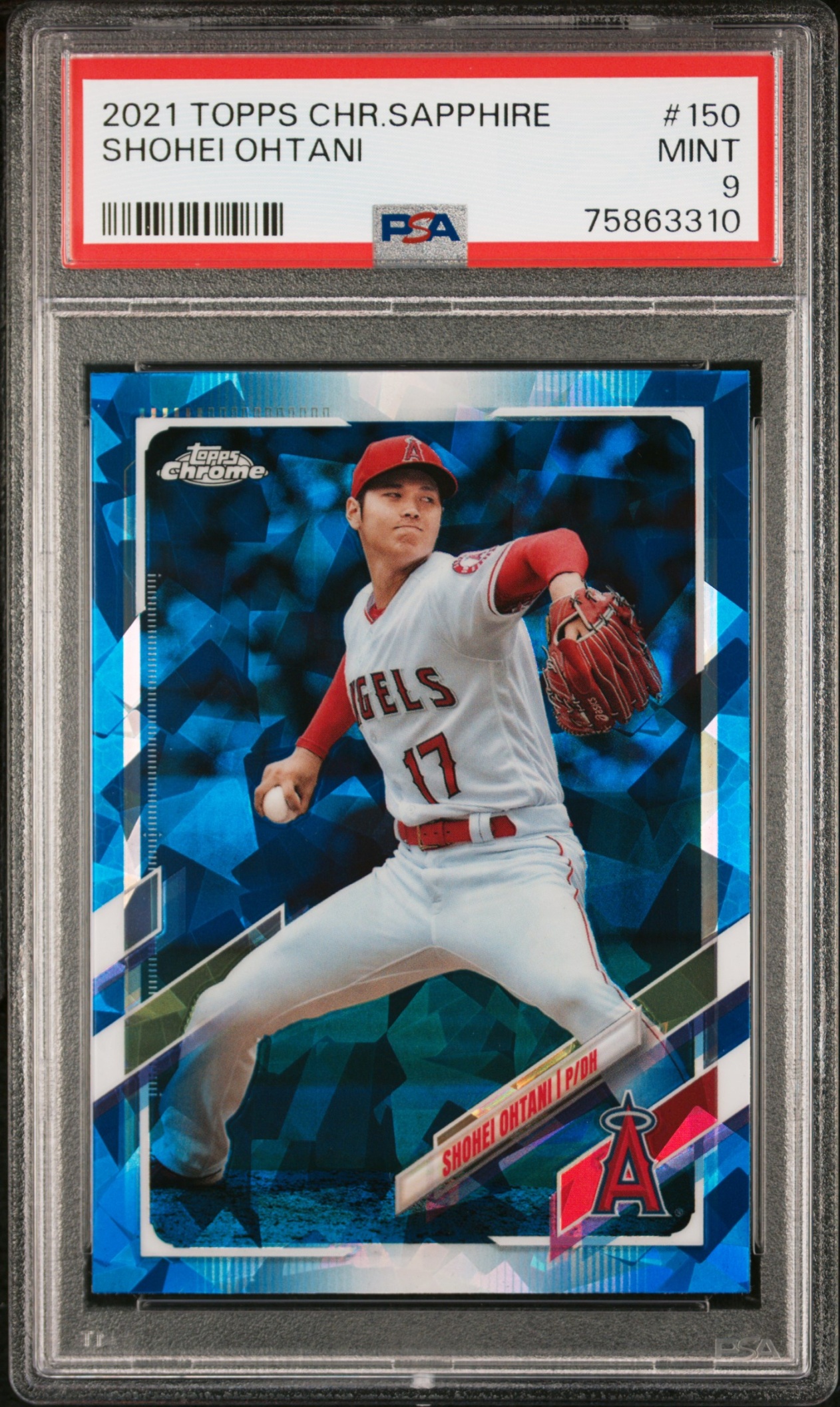 2021 Topps Baseball Chrome Sapphire Shohei Ohtani #150 Los Angeles Angels PSA 9
