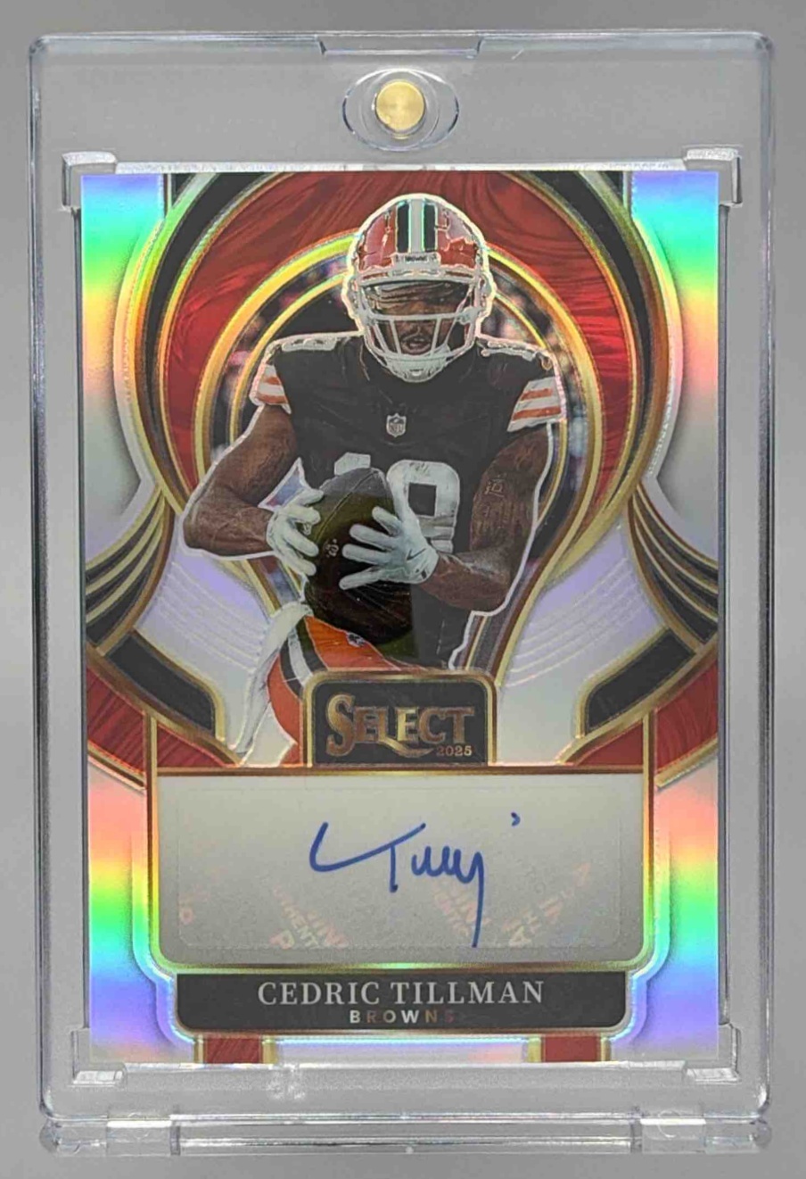 Card image for 2025 Panini Select Cedric Tillman Signatures #SIP-CTN Auto Browns