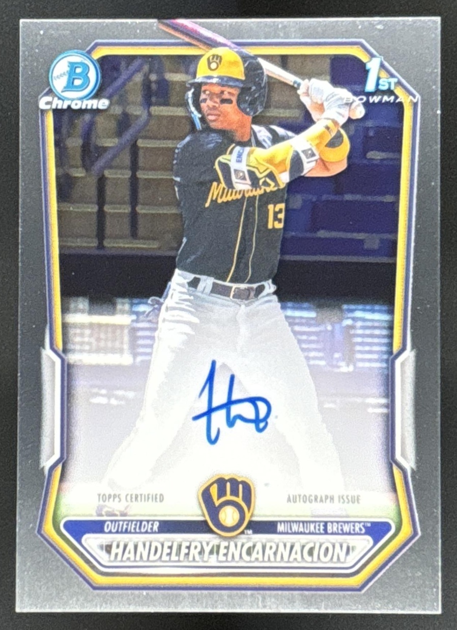 Card image for Handelfry Encarnacion 2026 Bowman Chrome Prospect Auto Milwaukee Brewers