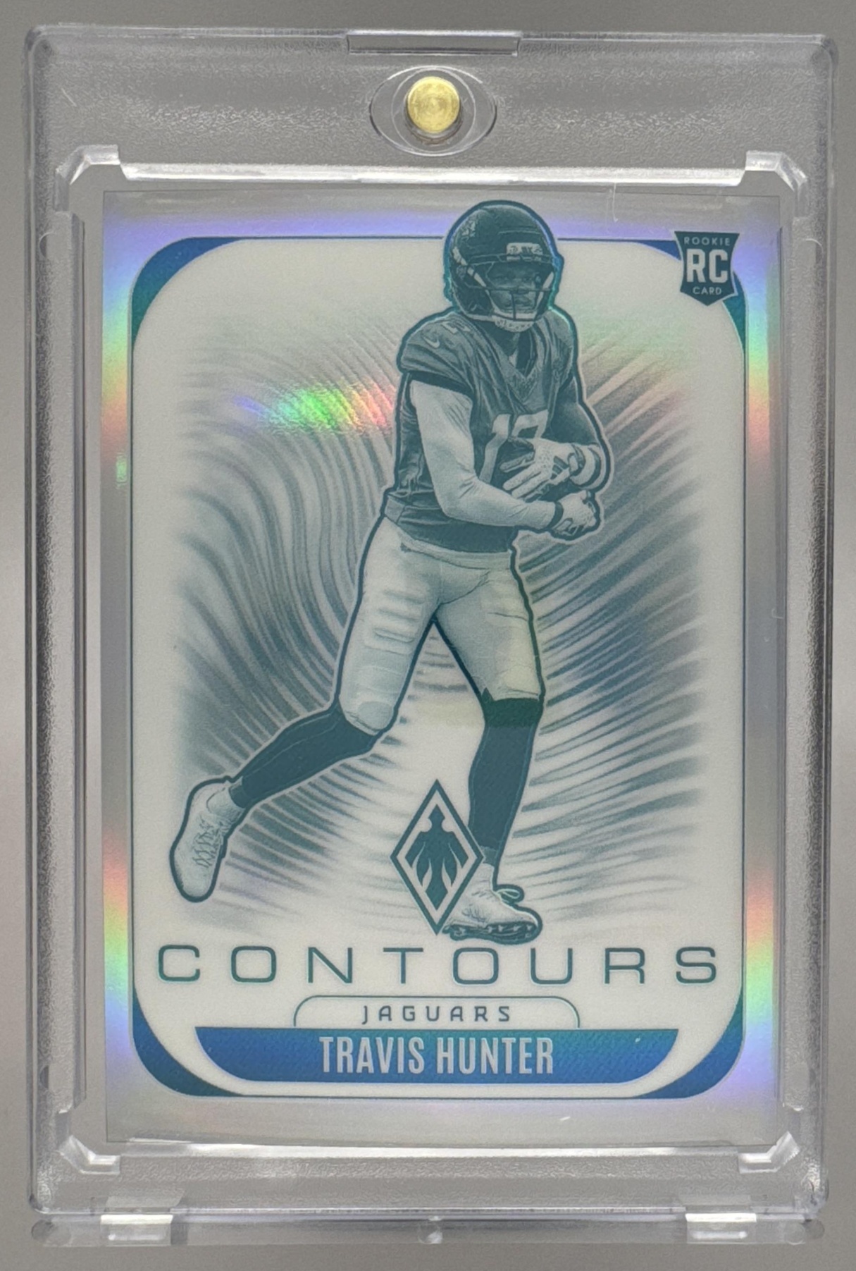 Card image for 2025 Panini Football Phoenix Travis Hunter Contours #15 RC Jacksonville Jaguars