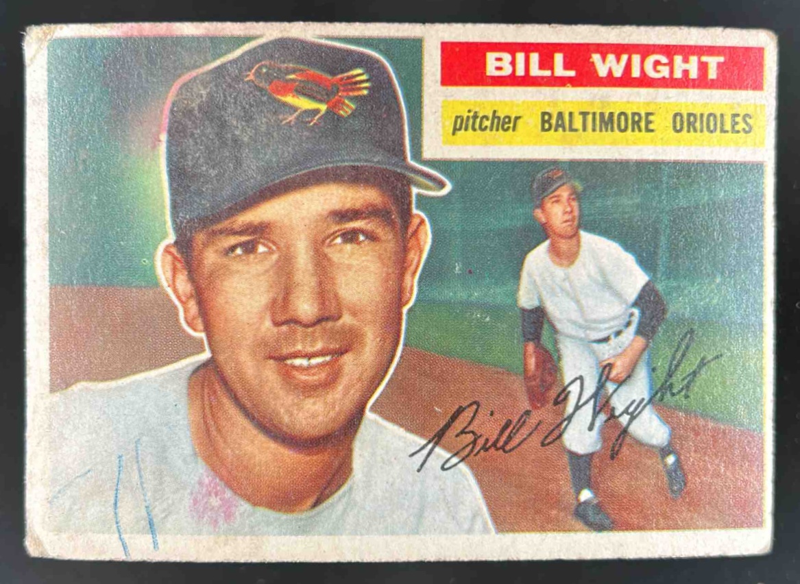 Card image for 1956 TOPPS BASEBALL BILL WIGHT #286 BALTIMORE ORIOLES