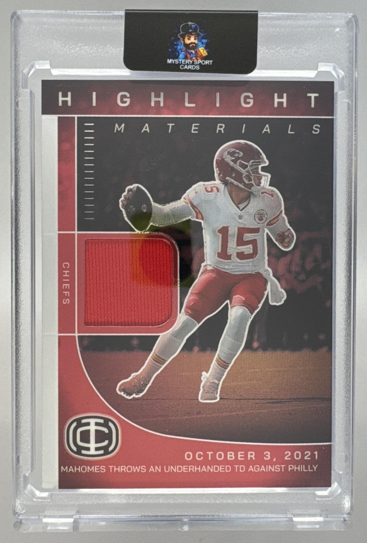 Card image for 2025 Panini Authentically Mahomes Patrick II Highlight Materials #HM-3 MEM Chiefs