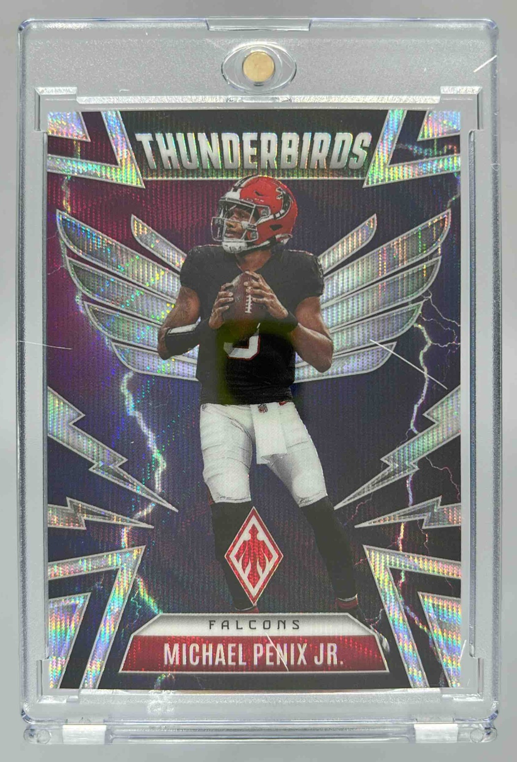 Card image for 2025 Panini Phoenix Michael Penix Jr. Thunderbirds Wave Prizm /299 #2 Falcons