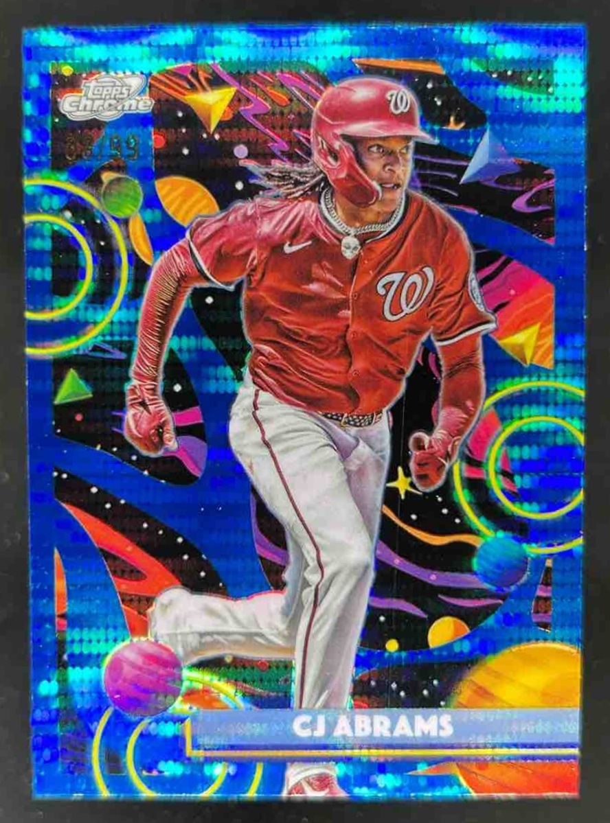 Card image for CJ Abrams 2025 Topps Cosmic Chrome Blue Moon Refractor /99