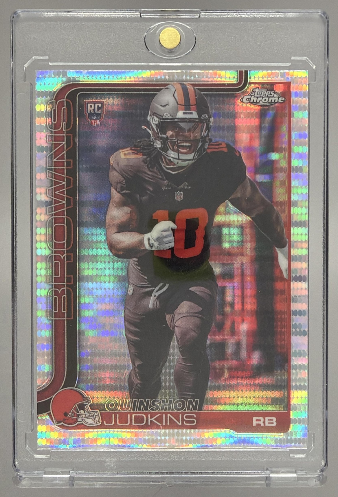 Card image for 2025 Topps Football Chrome Quinshon Judkins Rookie #325 RC Cleveland Browns