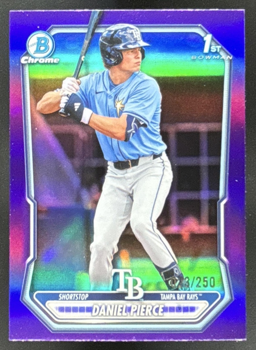 Card image for Daniel Pierce 2026 Bowman Purple Refractor /250 Chrome Prospects Tampa Bay Rays