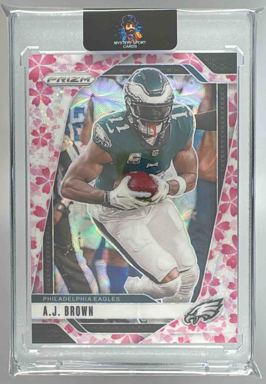 Card image for 2024 Panini Prizm A.J. Brown Choice Cherry Blossom /15 #233 Eagles