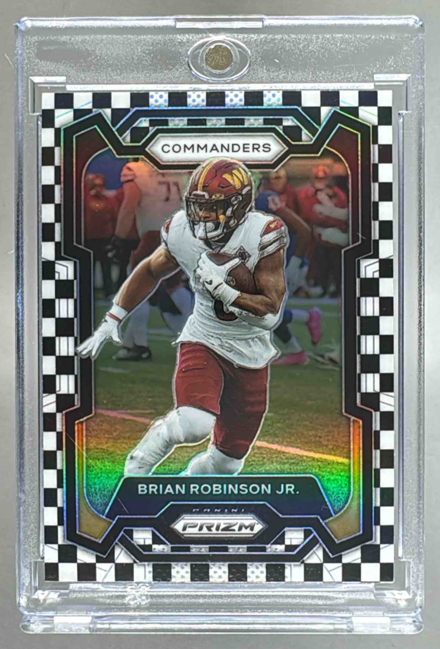 Card image for 2023 Panini Prizm Brian Robinson Jr. Black and White Checker #292 Commanders